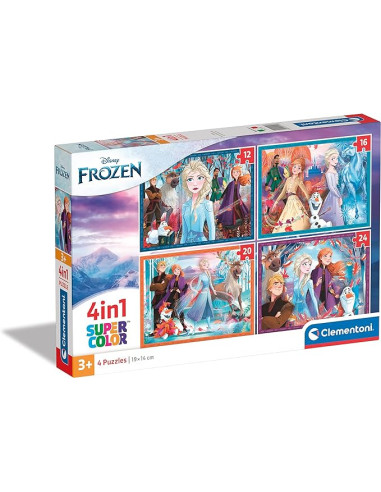 Puzzles Disney Infantil 4 1: Puzzles de 12, 16, 20 y 24 Piezas Frozen