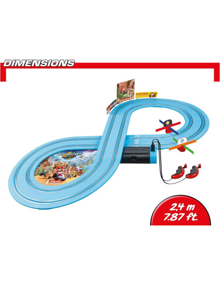 Circuito Carrera First Nintendo Mario Kart World 2,4 m con Mario y Yoshi