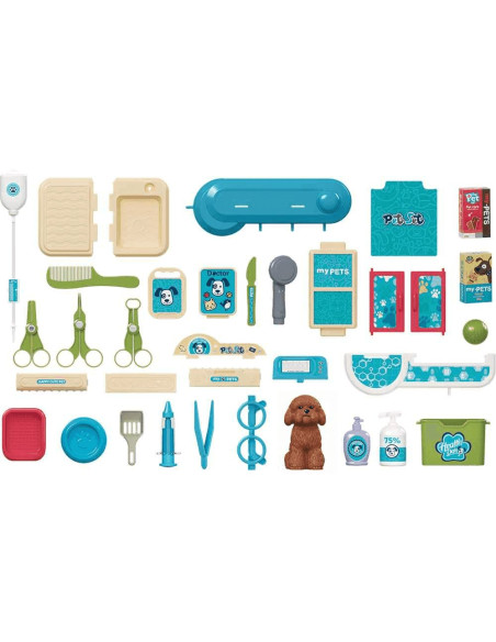 Role Planet Trolley Pets Care Center 2 en 1 con 35 Accesorios