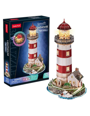 Puzzle 3D Night Edition Faro Con Led.