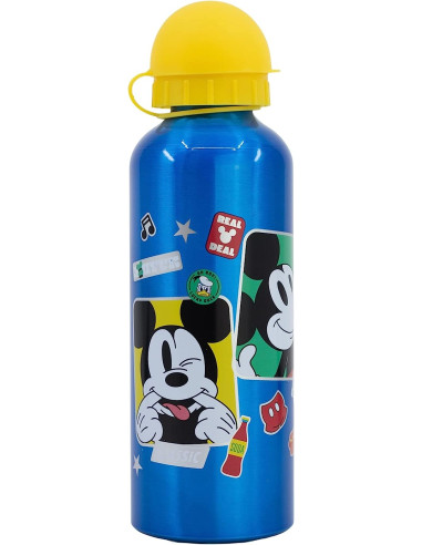 Botella de agua infantil reutilizable de aluminio de 530 ml de Mickey Mouse