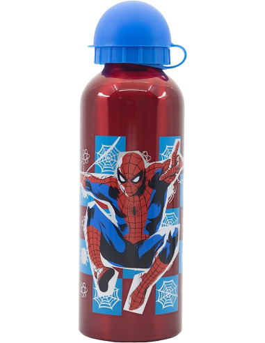 Botella de agua infantil reutilizable de aluminio de 530 ml de Spider-man