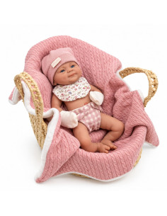 Reborn Silicona Vera Capazo Rosa.