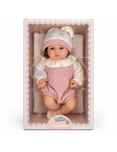Muñeca Alma Rosita 39 cm de Silicona con Pelo +3 años