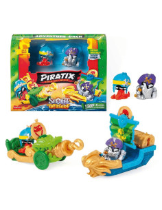 Piratix Secret Treasure Adventure Pack con Barco, Cañón y...