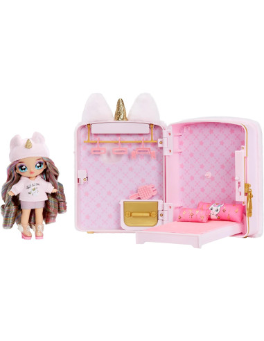 Na! Na! Na! Surprise Muñeca, Mochila Rosa y Habitacion Set 3 en 1 Unicornio Britney Sparkles