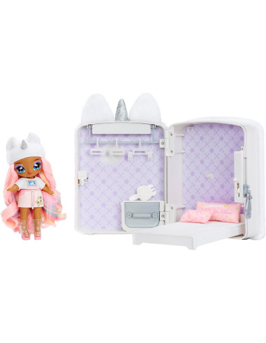 Na! Na! Na! Surprise Muñeca, Mochila Blanca y Habitacion Set 3 en 1 Unicornio Whitney Sparkles