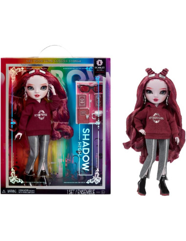 Rainbow High Shadow High Serie 3 - Scarlett - Muñeca de Moda Granate