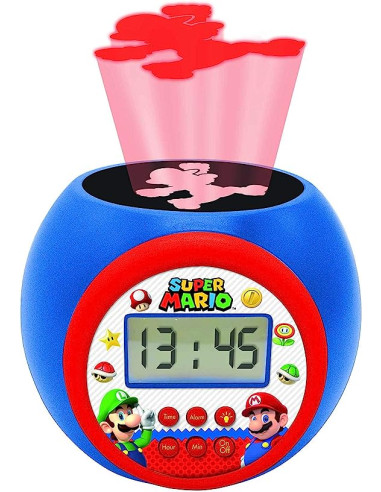 Reloj despertador con proyector Super Mario & Luigi 