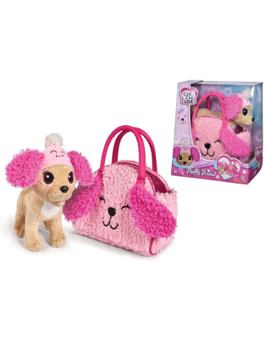 Chi Chi Love Fluffy Friend, Perro chihuahua de felpa con gorro de peluche y bolso