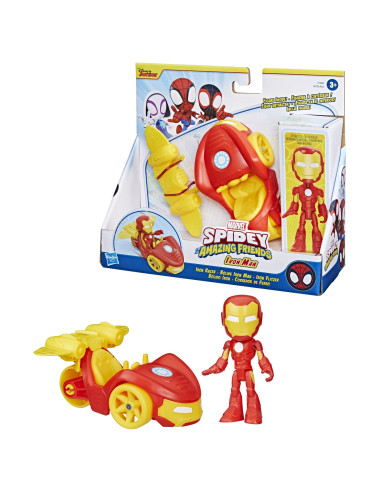 Spidey Set Figura Y Vehículo Iron-Man Racer