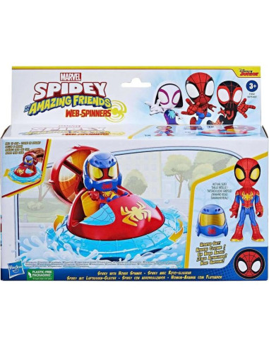 Spidey Con Vehículo Hover Spinner Y Figura De Acción