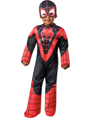 Disfraz Miles Morales Saf Preschool para niños, deluxe con máscara talla XS (2 a 3 años)