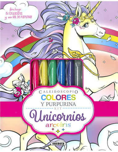 Kit Colores Y Purpurina Unicornios Arcoiris