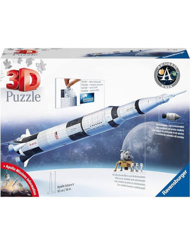 Puzzle 3D Apollo Saturn V Rocket, 440 Piezas