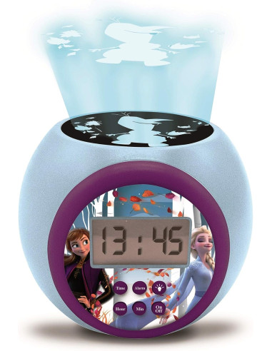 Reloj despertador con proyector Disney Frozen 2 Anna Elsa