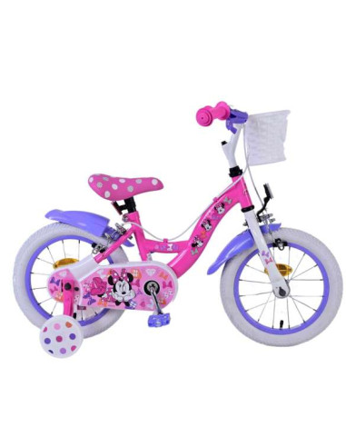 Bicicleta infantil Disney Minnie - 14 pulgadas - Rosa - Dos frenos de mano