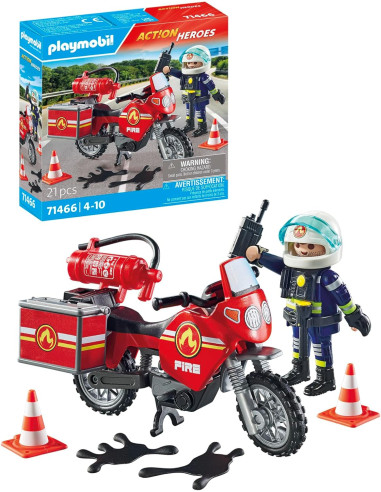 PLAYMOBIL Action Heroes 71466 Moto de Bomberos