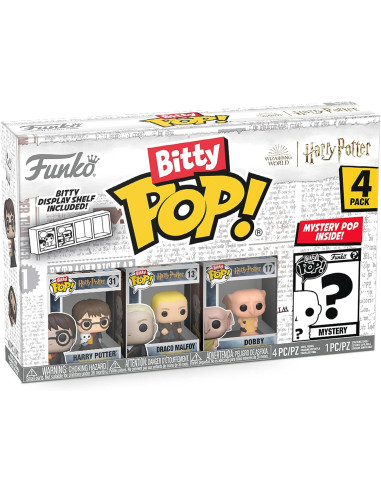 Funko Bitty Pop! Harry Potter - Harry Potter™, Draco Malfoy™, Dobby™ Y una Minifigura Misteriosa