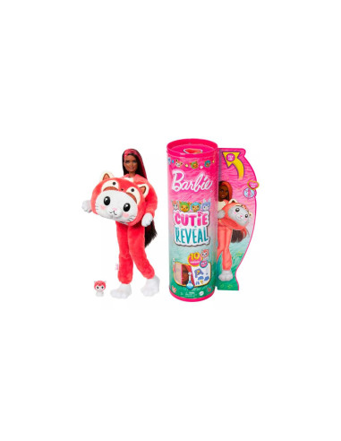 Muñeca Barbie Cutie Reveal Disfraces Panda Rojo - Gatito