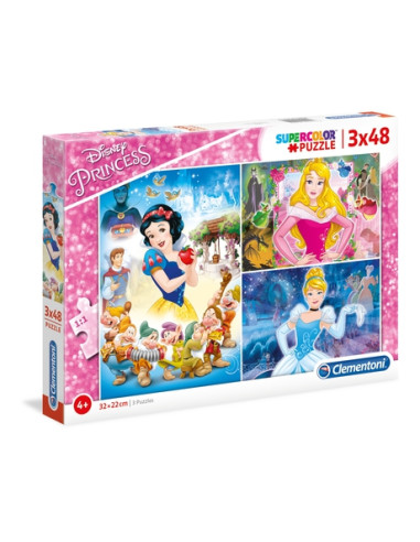 Disney Princess - 3x48 piezas - Supercolor Puzzle