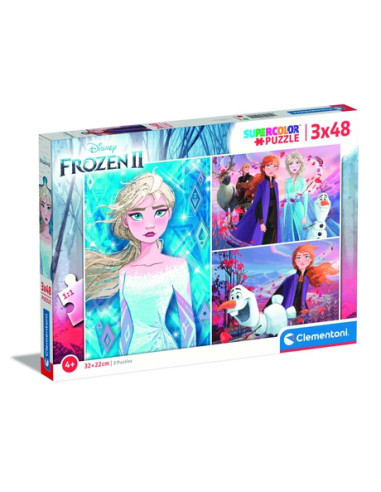 Disney Frozen 2 - 3x48 piezas - Supercolor Puzzle