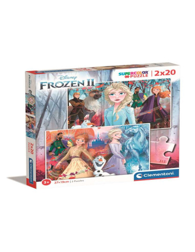 Disney Frozen 2 - 2x20 piezas - Supercolor Puzzle