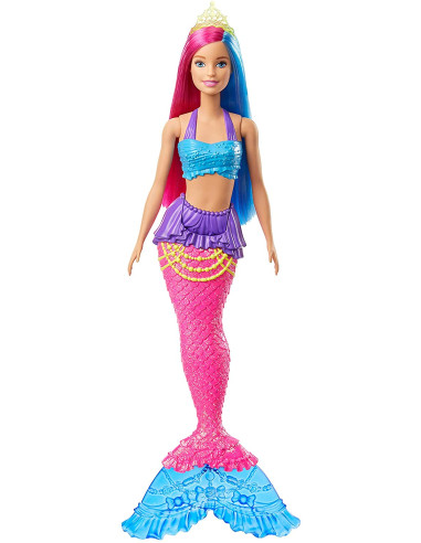 Barbie Dreamtopia Muñeca Sirena, pelo rosa y azul