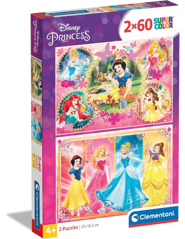 Puzzle infantil 2 puzzles de 60 piezas de Princess