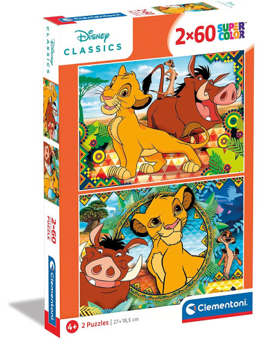 Clementoni - 2 Puzzles infantiles de 60 piezas El Rey León