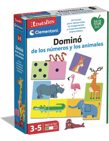 Dominó Números y Animales - juego educativo