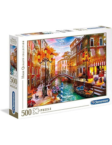 Clementoni - Puzzle 500 piezas paisaje ciudad Atardecer en Venecia