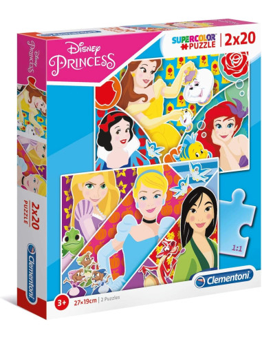 Clementoni - 2 Puzzles infantiles de 20 piezas Princesas