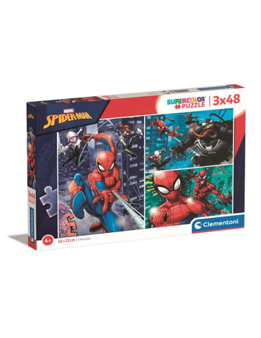 Marvel Spider-Man - 3x48 piezas - Supercolor Puzzle