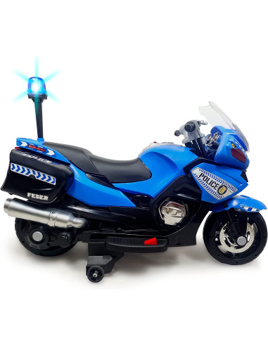 Moto depolicía Infantil 12 V, con Luces y Sonido Azul