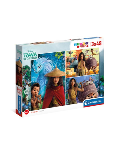 Disney Raya - 3x48 piezas - Supercolor Puzzle