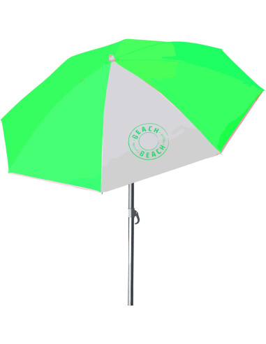 Aktive 62108 - Sombrilla de playa, Ø180 cm, color verde con protección UV filtro 50, mástil Ø22-2