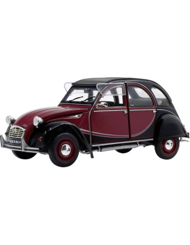 Replica Citroen 1:18 2cv6 Charleston 1982 Rojo y Negro