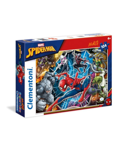 Clementoni, Puzzle 104pzs Maxi Spiderman