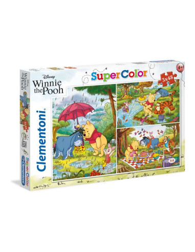 Disney Winnie the Pooh - 3x48 piezas - Supercolor Puzzle