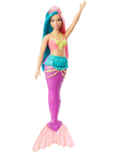 Barbie Muñeca Dreamtopia Sirena Pelo Rosa y Turquesa