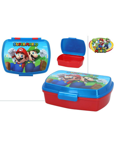 Fiambrera Sandwichera Fun Plastico 16x14x5,5cm Mario