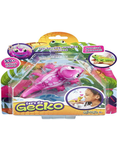 Mascota Let´s Go Gecko Rosa