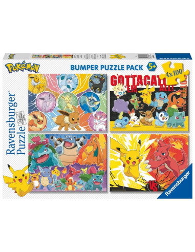 Puzzle Pokémon de 4 x 100 Piezas