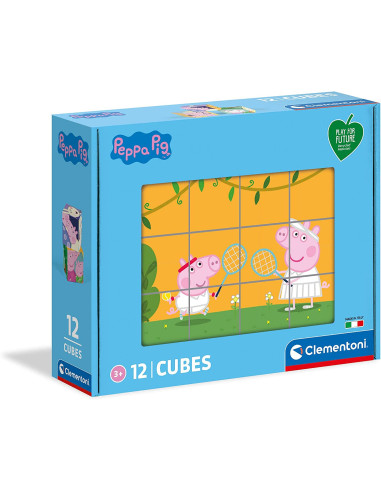 Clementoni Cubo Peppa Pig, Cubos de 12 Piezas