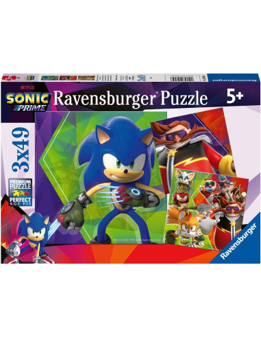 Puzzle Sonic, Colección 3 x 49, 3 Puzzle de 49 Piezas