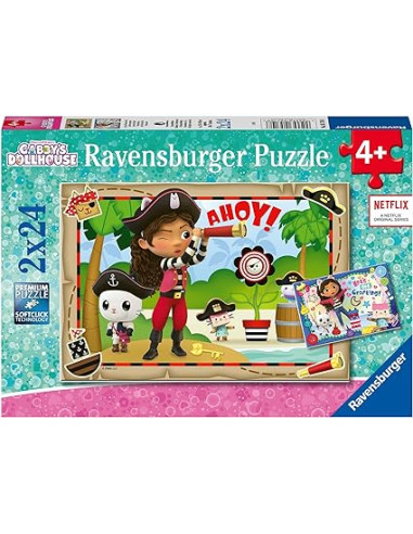 Puzzle Gabby´s Dollhouse, Colección 2 x 24, 2 Puzzle de 24 Piezas