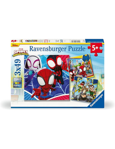 Puzzle Spidey, Colección 3 x 49, 3 Puzzle de 49 Piezas