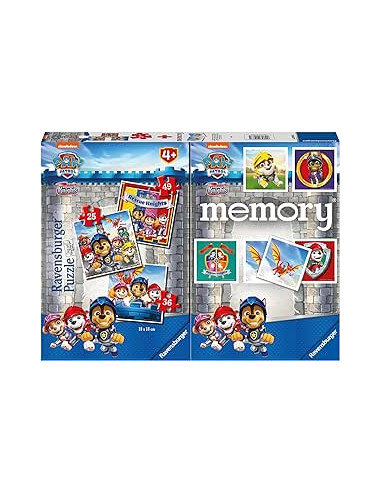 Memory® Multipack Paw Patrol 2 48 Cartas + 3 Puzzle Niños de 25/36/49 Piezas