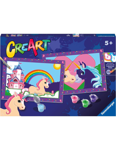 CreArt Serie Junior: Unicornios, Kit para Pintar por Números